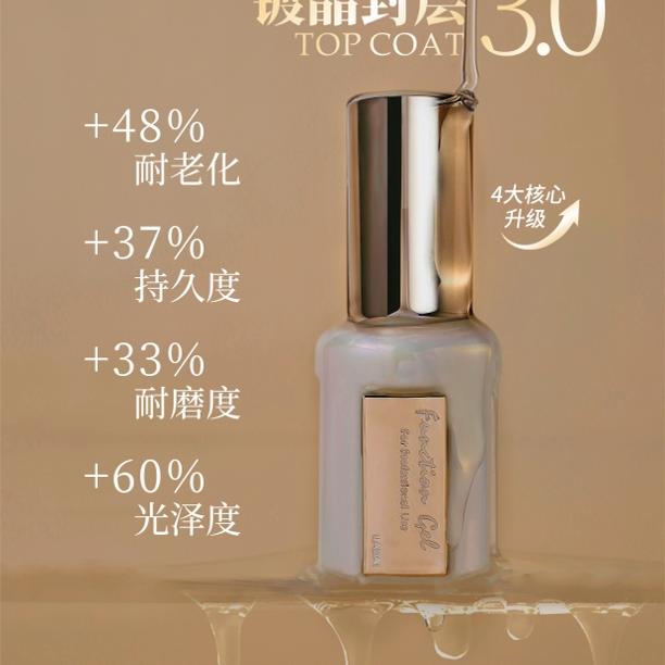 鸥博丽新款啦黛LADAI小妖金高端白金系列功能胶底胶加固封层磨砂