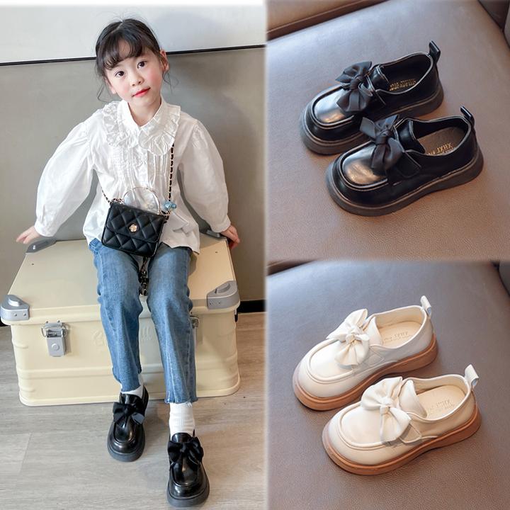 2024春秋新款儿童洋气软底公主鞋子女童皮鞋小女孩黑色英伦风单鞋