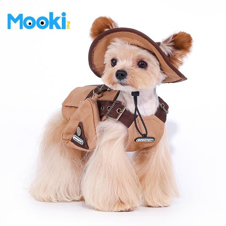 mookipet猫咪狗狗衣服比熊约克夏宠物必备春夏可牵引背带
