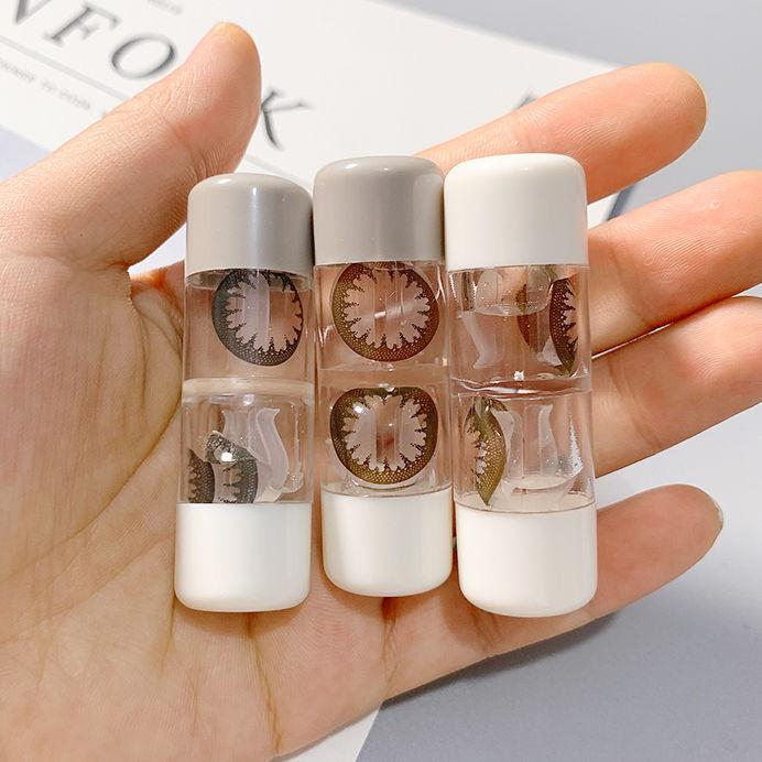 rgp双头盒多幅装硬性眼镜盒便携美瞳盒子隐形眼镜收纳盒双联盒