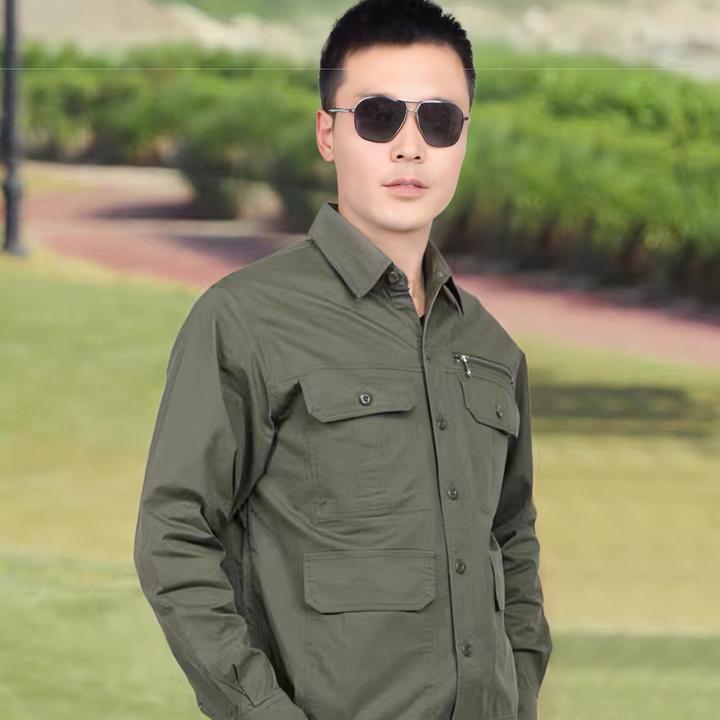 308夏季薄款工装耐磨耐脏长袖电工电焊工男士防烫工作服套装透气