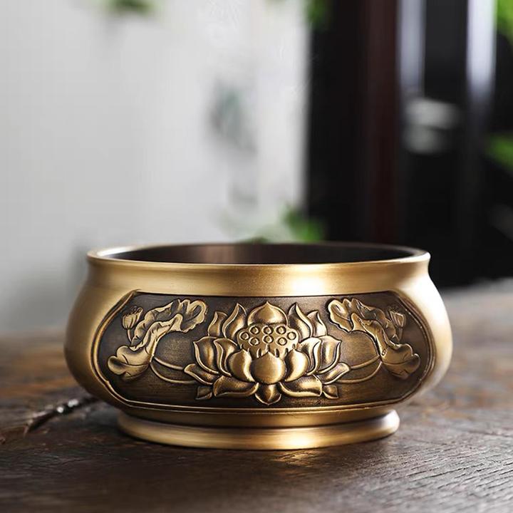 纯铜香炉供奉炉沉香炉大号烧香炉供佛家用室内线香炉佛具招财炉