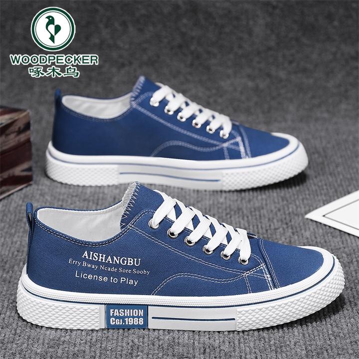 啄木鸟官方正版男鞋2025秋季新款休闲透气时尚百搭运动潮流帆布鞋