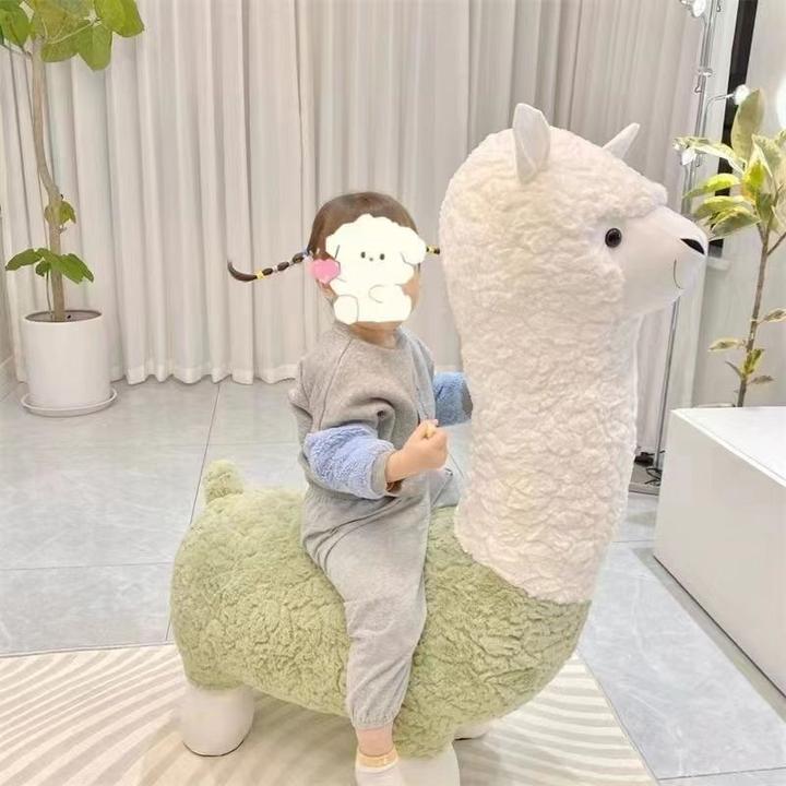 超大创意动物座椅网红羊驼凳儿童沙发小凳落地摆件换鞋凳节日礼物