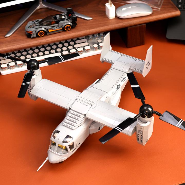 鱼鹰运输机战斗机飞机直升机空军积木拼装玩具6-8-12岁模型男孩子