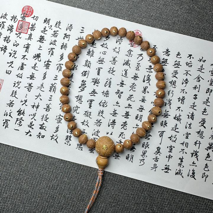【货头精挑】原生国产凤眼酸枣核菩提手串镶嵌手持珠文玩手串大眼萌