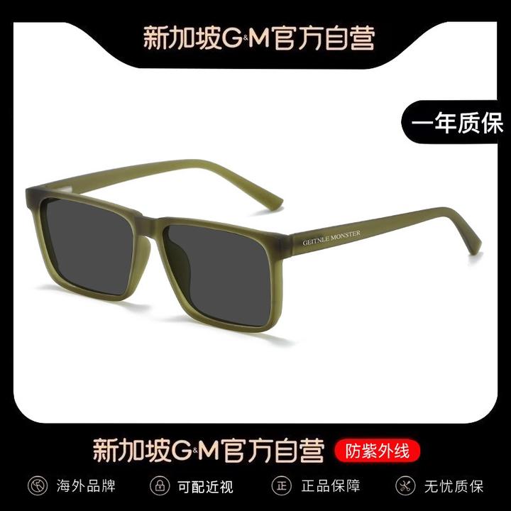 【升级弹簧腿】方形太阳镜男可配近视度数防紫外线开车墨镜防强光女