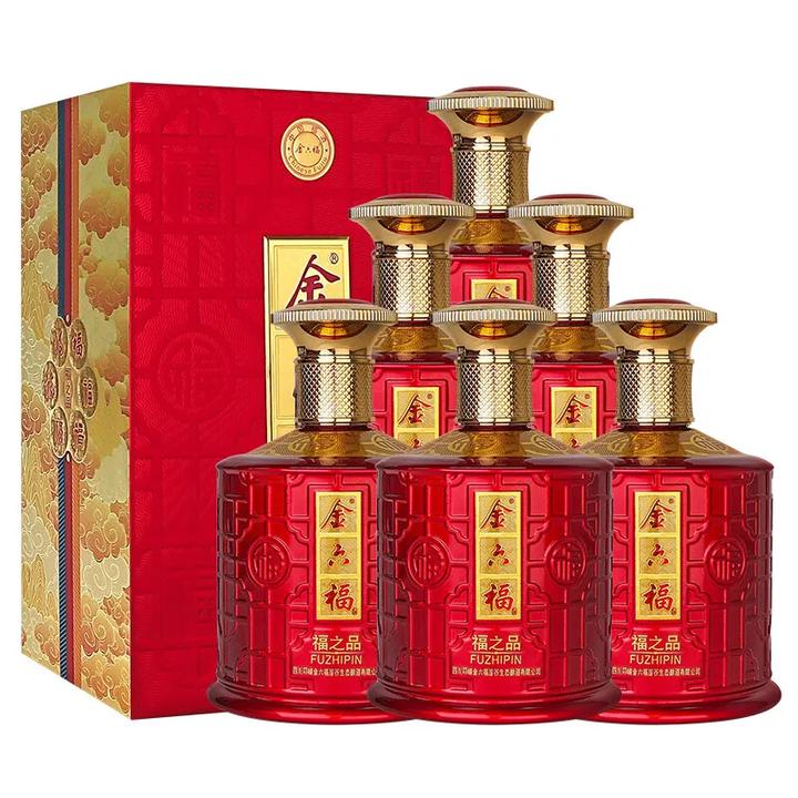 金六福福之品50.8度兼香型纯粮白酒整箱装婚宴用酒水50.8度500ml