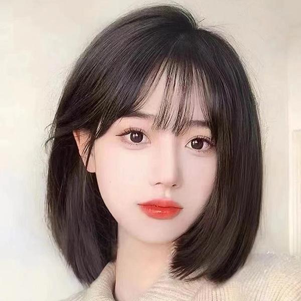 {32厘米波波头]仿真大头皮全真人发丝自然减龄bobo头假发