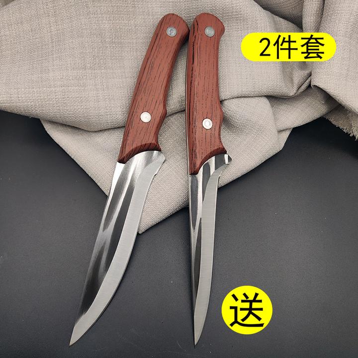 JYi锻打剔骨刀2件套杀猪切肉多功能锋利屠宰剥皮刀不锈钢水果刀