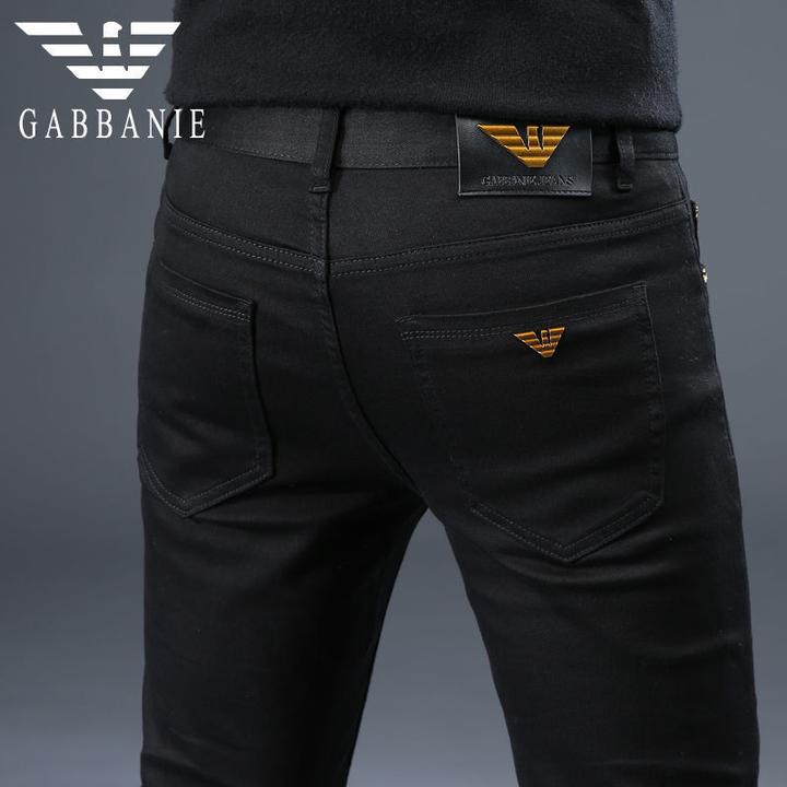 香港高端秋季牛仔裤男款经典黑色百搭弹力修身AJ小脚长裤2024新款