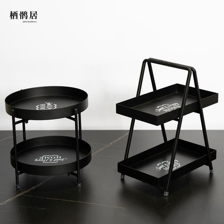 [轻美定制]客厅家用双层轻奢花架置物架置物架可移动落地北欧