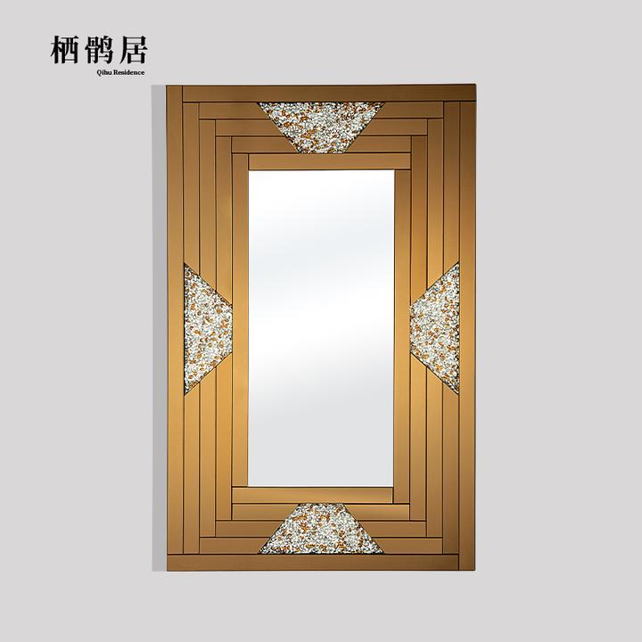 [轻美定制]法式轻奢风落地穿衣镜全身试衣镜玄关壁挂卧室梳妆镜子