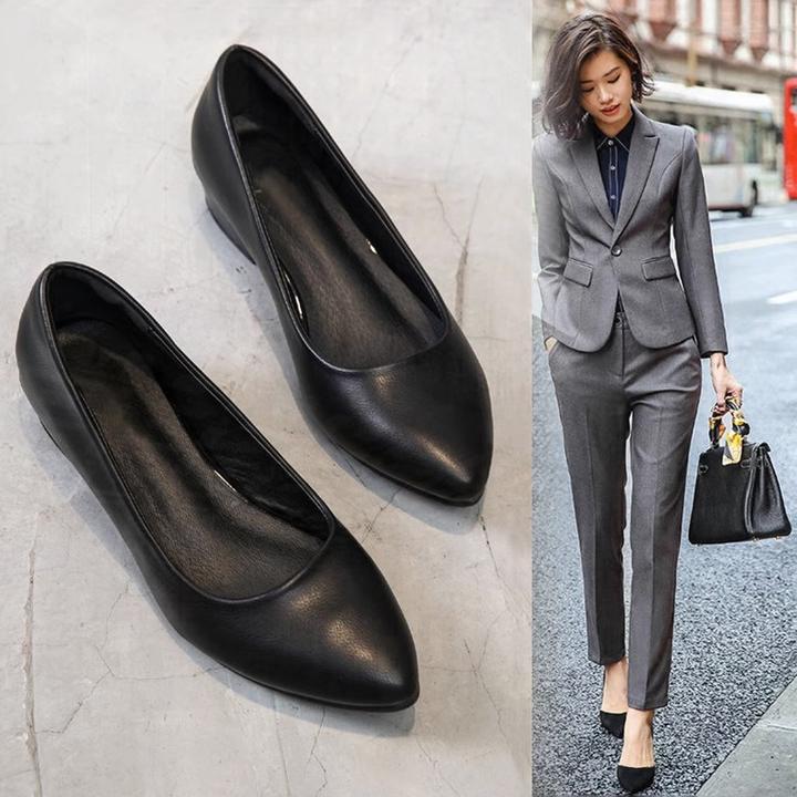 上班软底工作鞋女2025秋季新款面试不累脚礼仪高跟鞋职业工装皮鞋