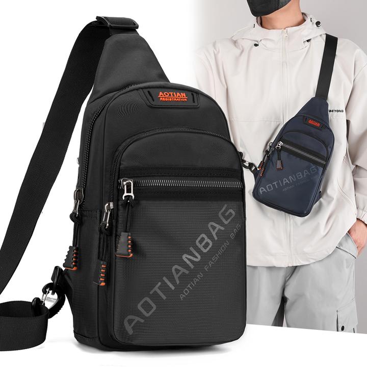83028新款男士胸包新款休闲单肩包牛津布通勤户外大容量斜挎包男