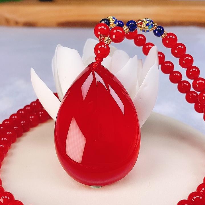 【送礼佳品】鸽血红大水滴吊坠 天然玉石水滴 红红火火 时尚大气1