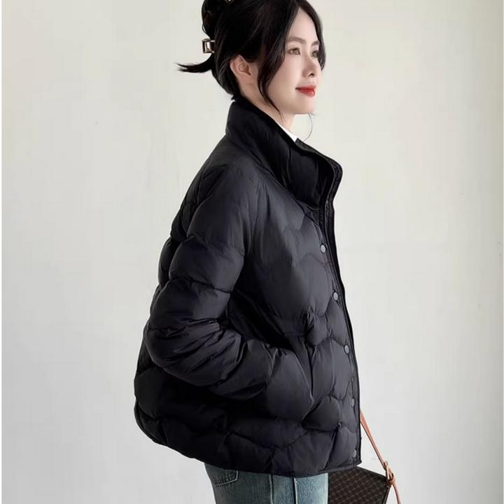 双十一95白鹅绒短款立领羽绒服女冬日新款进口高强洋气轻薄羽绒服