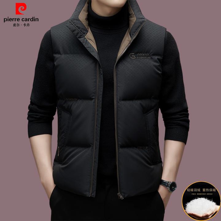 【皮尔卡丹官方正品】羽绒马甲男士冬季新款时尚保暖鸭绒背心外穿款