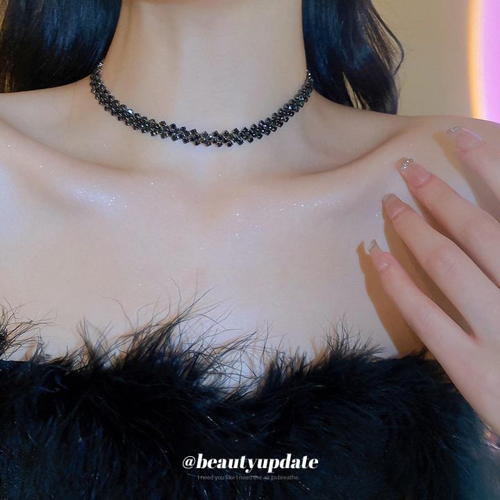 【品牌】欧美满钻拼接项链项圈网红个性潮流颈链时尚气质轻奢设计感