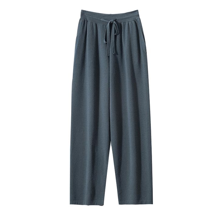 专柜正品】男士68支精纺山羊绒【500克空气层18针双提3股直筒休闲裤