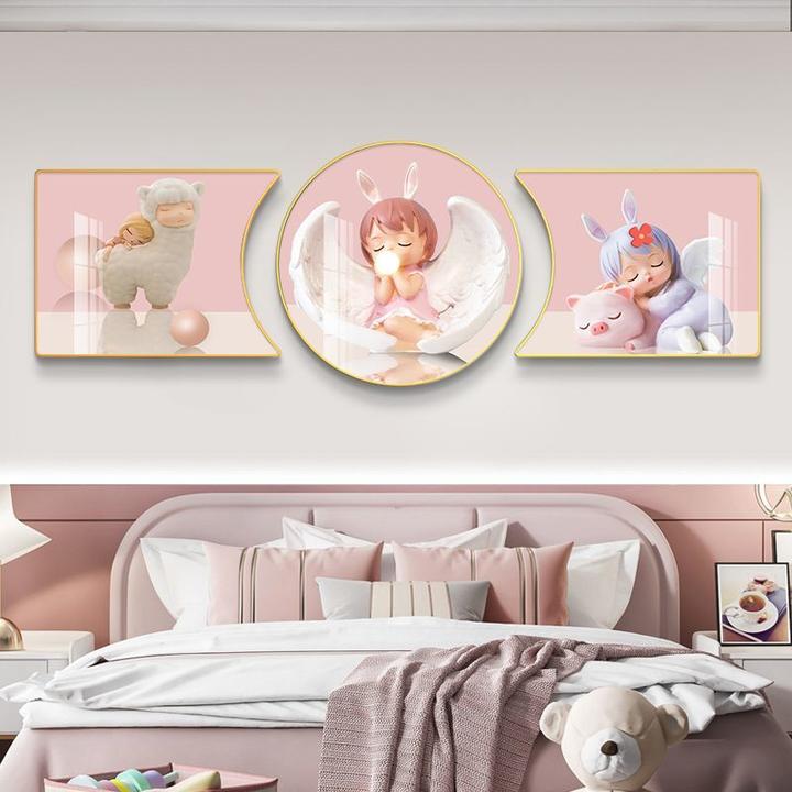 儿童房装饰画男孩女孩卧室挂画珠联璧合宇航员壁画室内客厅床头画