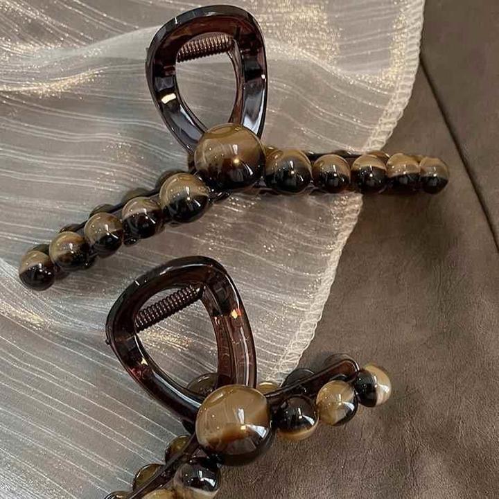 抓力强~高级感盘发圆珠抓夹大号发夹女后脑勺网红ins鲨鱼夹发量多