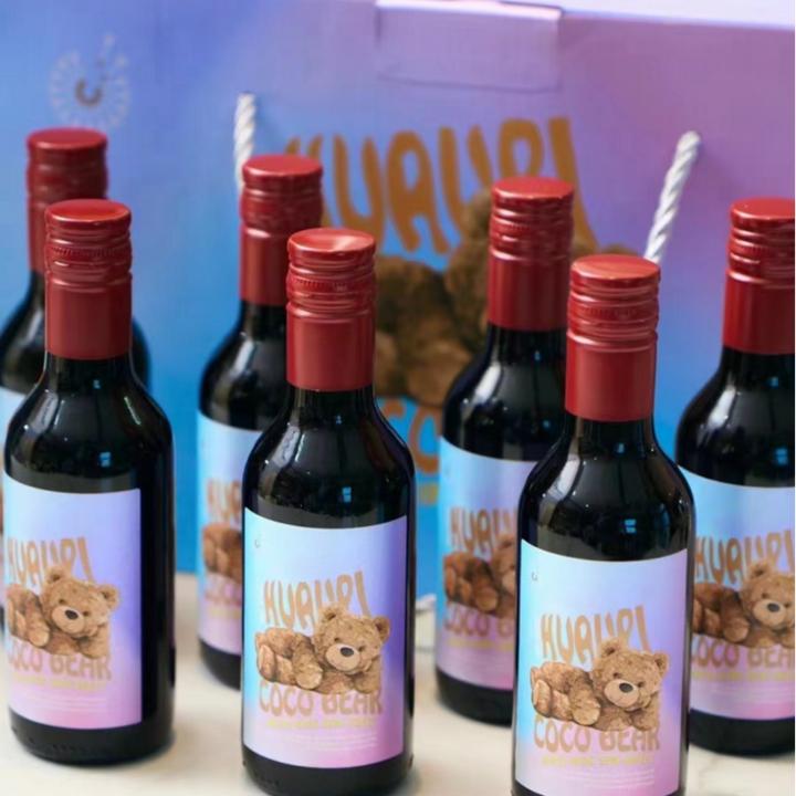 德国原瓶库鲁皮巧克力口味红酒葡萄酒干红187ml*6瓶装
