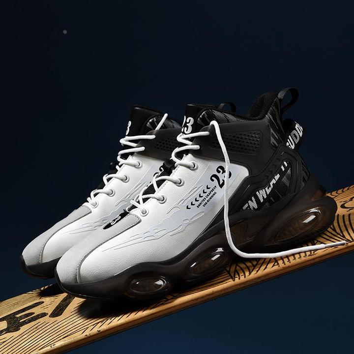 夏季高帮男鞋韩版潮流大码休闲跑步高级感男士运动内增高老爹潮鞋