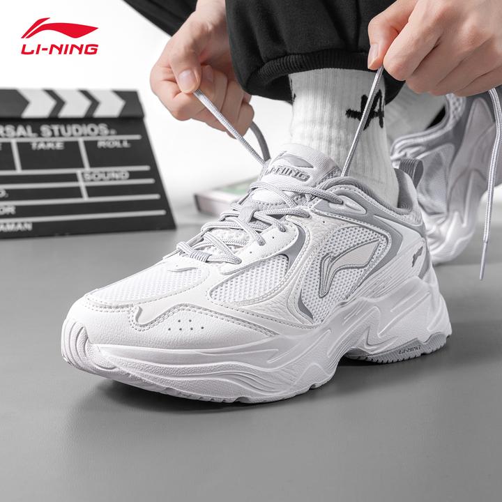 李宁老爹鞋男鞋2025春季新款低帮网面透气跑鞋百搭时尚休闲跑步鞋