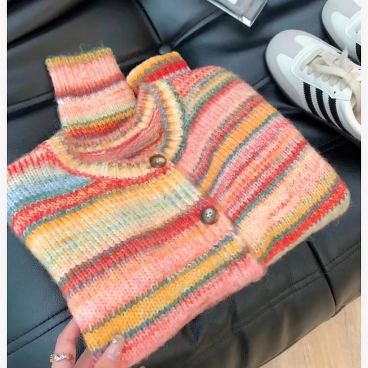 2024韩国东大门网红慵懒风针织衫毛衣女温柔风开衫女