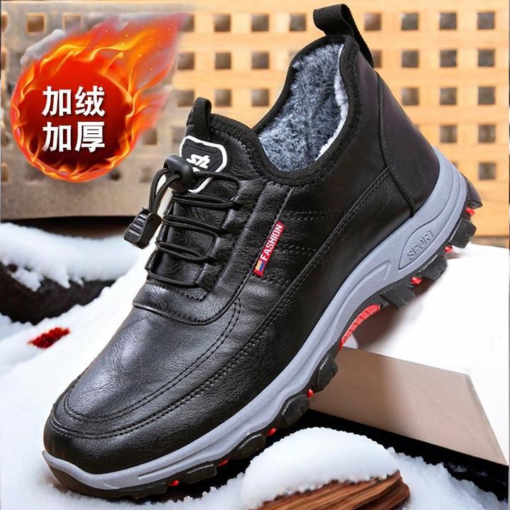 新款冬季加厚绒老北京布鞋爸爸鞋棉鞋防滑软底保暖中年男轻便棉靴