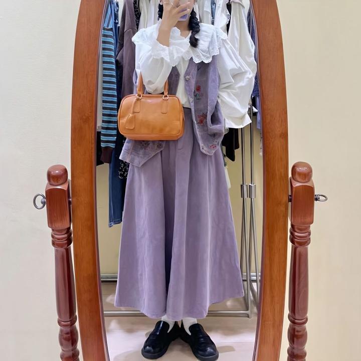 日系开衫马甲+娃娃领衬衫+半身裙2024秋季新款时尚流行别致套装女