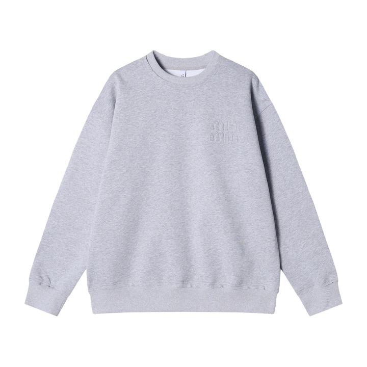 WY484秋冬季新款个性纯色立体字母圆领套头卫衣休闲百搭运动上衣