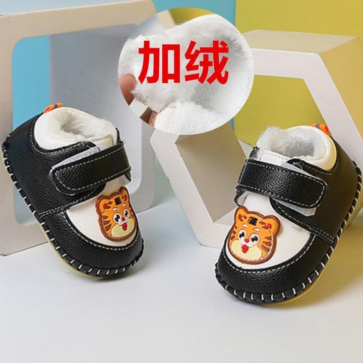 冬款婴儿鞋宝宝学步鞋手抱室内婴儿鞋皮面加棉男女宝宝步前鞋保暖