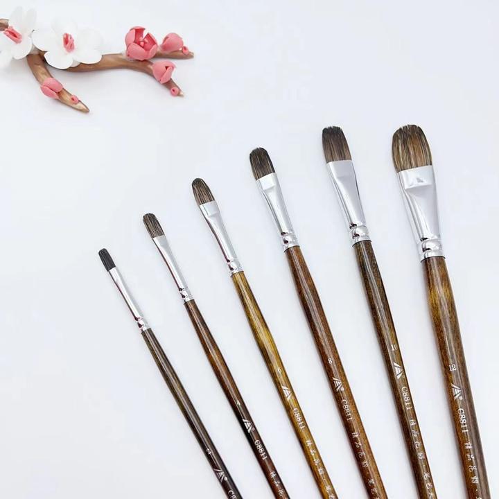 【张天铭老师推荐专属】张老师推荐精品花貂长杆油画笔绘画油画必备