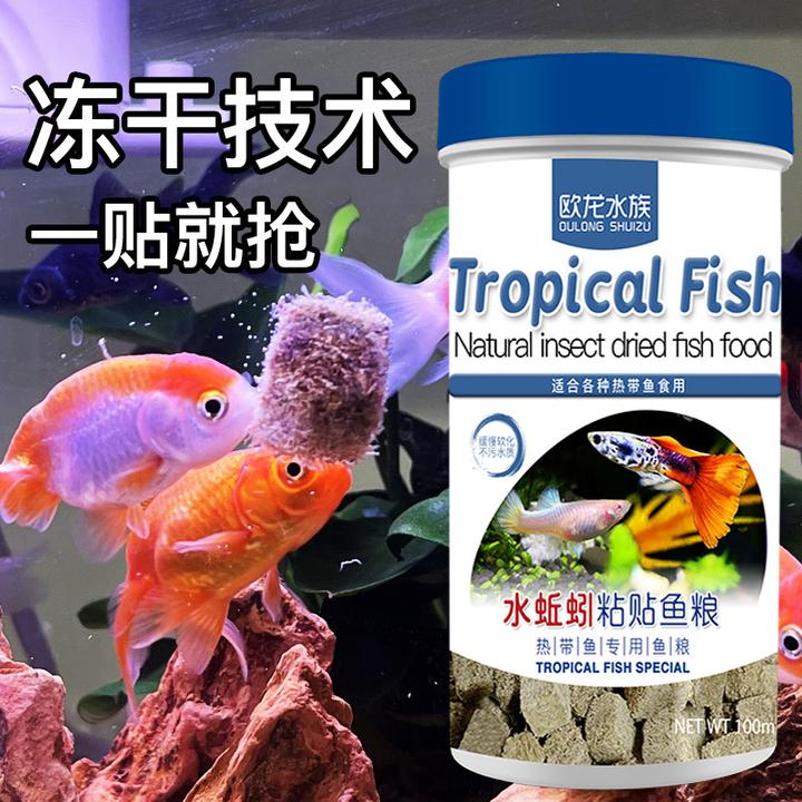 欧龙水族水蚯蚓鱼粮观赏鱼饲料水族鱼食中小型热带鱼孔雀鱼灯科鱼