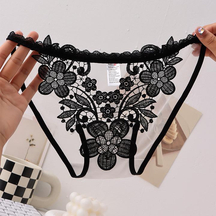 女士内裤蕾丝时尚夏季复古法式性感薄款绣花日系三角裤性感内裤女