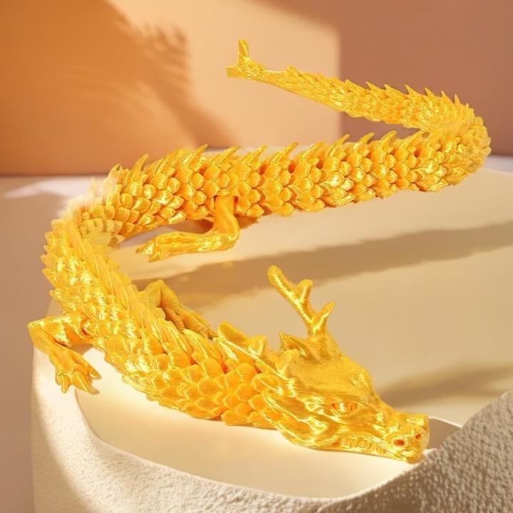 金龙中国龙3D打印玩具摆件创意仿真模型手办关节可活动龙装饰