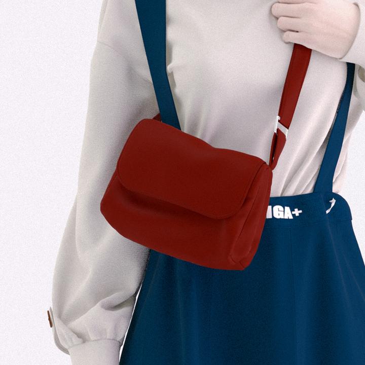 YONAIGA+马卡龙红色小方包腋下包2023新款时尚百搭单肩包斜挎包女