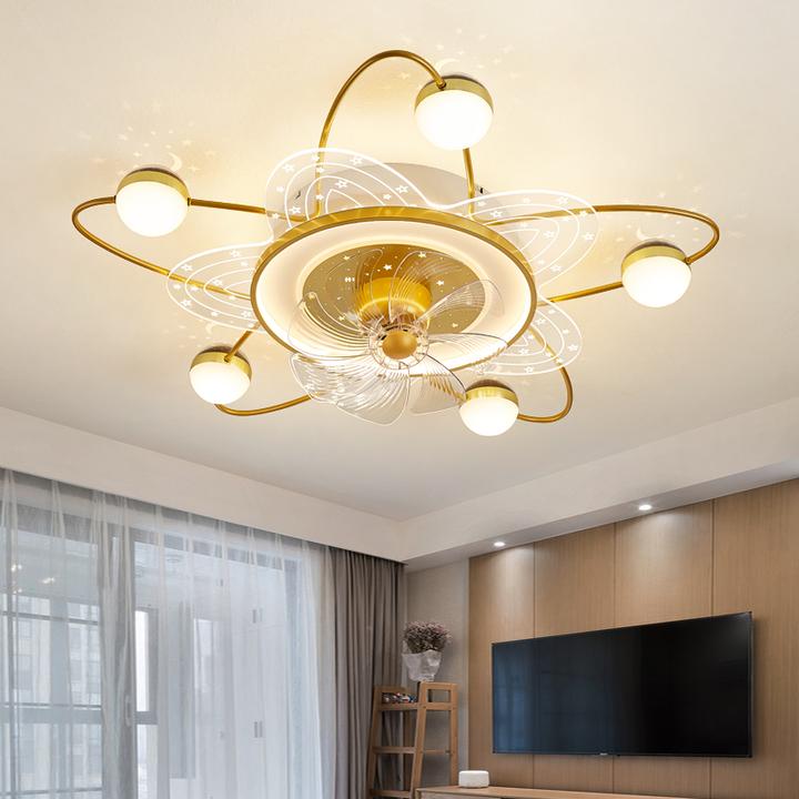 客厅主灯2025新款风扇灯摇头星空网红灯现代轻奢大气全屋灯具套餐