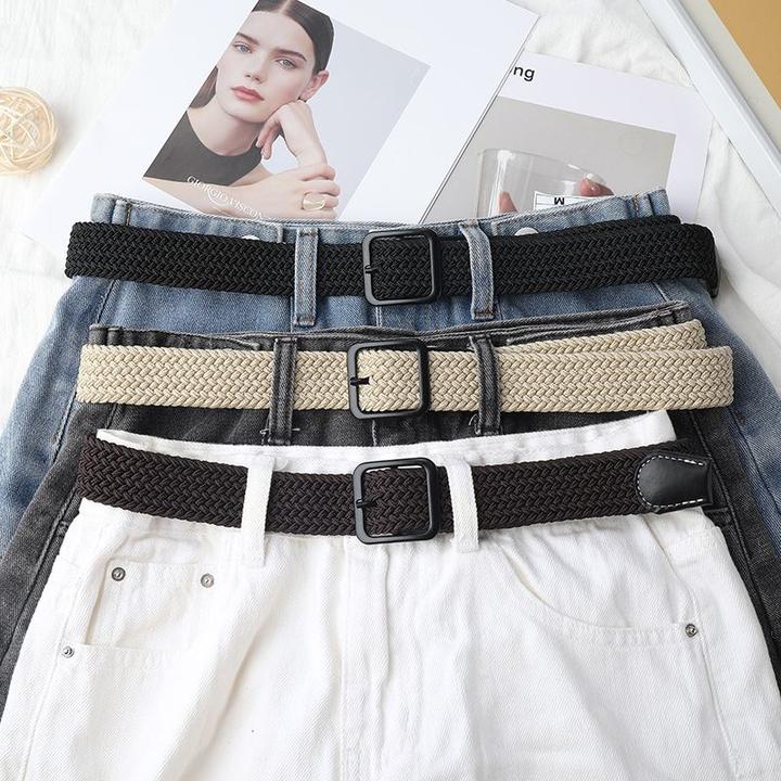 编织腰带男士2026新款学生装饰女式配牛仔裤潮流简约帆布军训皮带