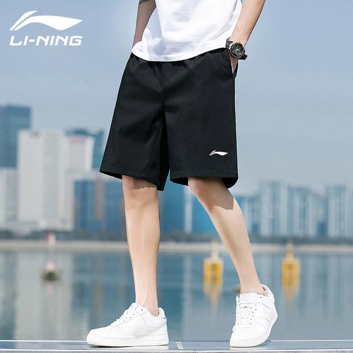 李宁速干短裤男2025夏季大码宽松休闲舒适户外薄款透气运动五分裤