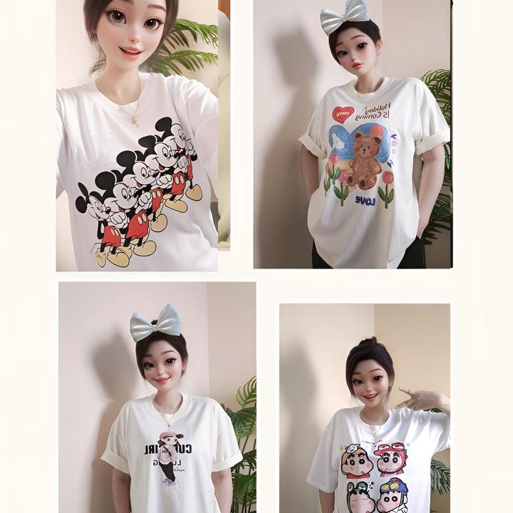 240克重男女同款夏季纯棉T恤ins风网红运动情侣款时尚圆领印花