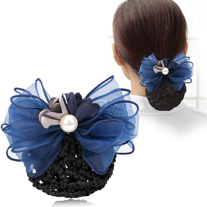 头花女职业护士发网工作盘头发头饰空姐上班盘发网兜银行发饰发夹