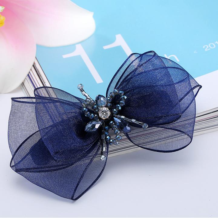 发夹后脑勺蝴蝶结花朵马尾夹子成人女式发卡弹簧夹发饰顶夹头饰女