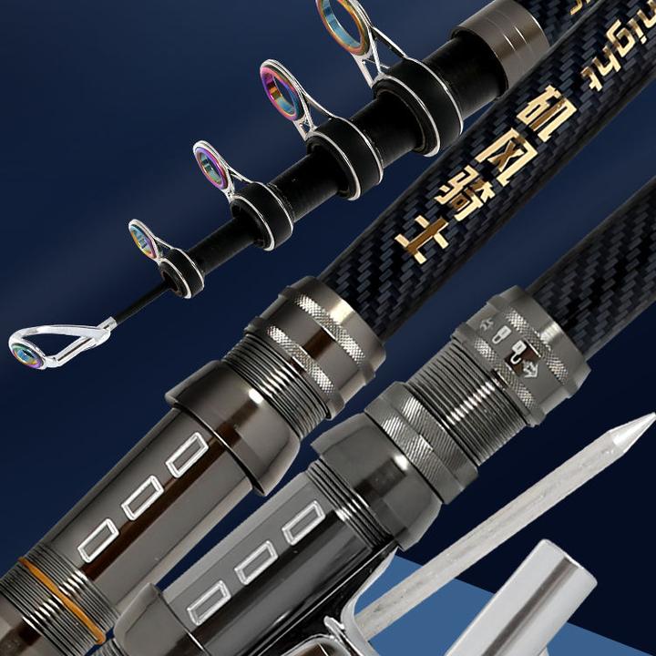 矶风海竿鲢鳙杆超硬远投抛竿海钓竿移动轮做自带地插碳素抛竿鱼竿