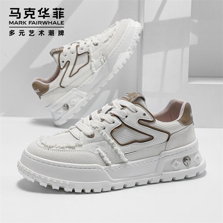 马克华菲小白鞋子男款小众乞丐潮牌运动休闲鞋百搭厚底增高老爹鞋