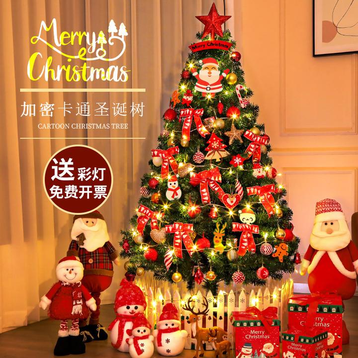 圣诞树套餐加密家用diy发光大型摆件2024新款高级感圣诞节装饰品