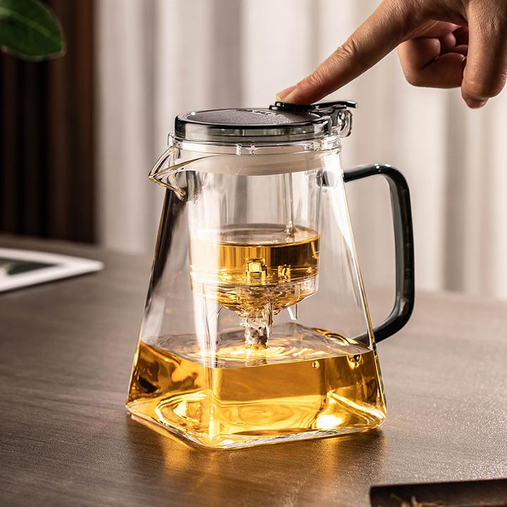 新款飘逸全套杯泡茶壶家用茶水分离泡茶杯耐热玻璃冲茶壶茶杯喝茶