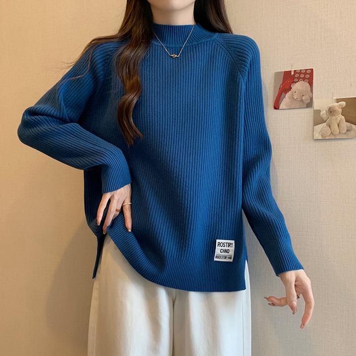 2023大码女装秋冬新款胖mm时尚宽松贴标加厚百搭显瘦针织衫毛衣